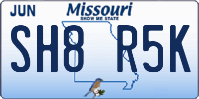 MO license plate SH8R5K