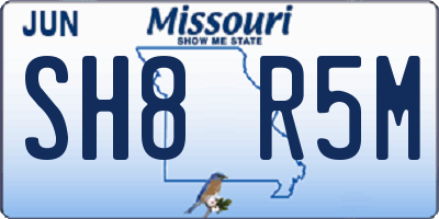 MO license plate SH8R5M