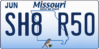 MO license plate SH8R5O