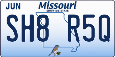 MO license plate SH8R5Q