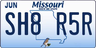 MO license plate SH8R5R