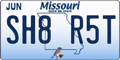 MO license plate SH8R5T