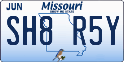 MO license plate SH8R5Y