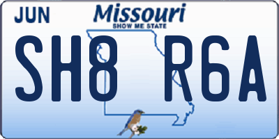 MO license plate SH8R6A