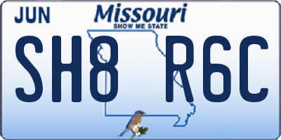 MO license plate SH8R6C