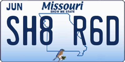 MO license plate SH8R6D