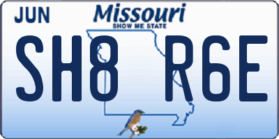 MO license plate SH8R6E
