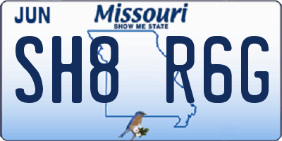 MO license plate SH8R6G