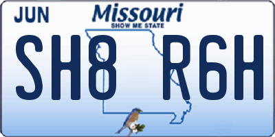 MO license plate SH8R6H