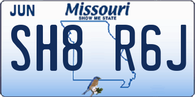 MO license plate SH8R6J