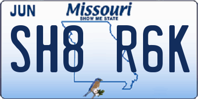 MO license plate SH8R6K