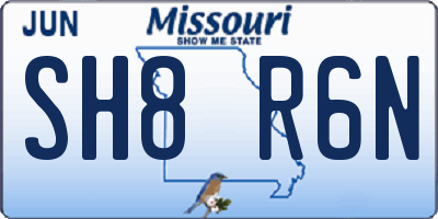 MO license plate SH8R6N