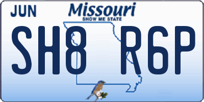 MO license plate SH8R6P