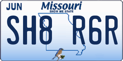 MO license plate SH8R6R