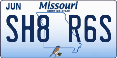 MO license plate SH8R6S