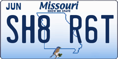 MO license plate SH8R6T