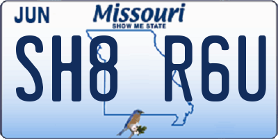 MO license plate SH8R6U
