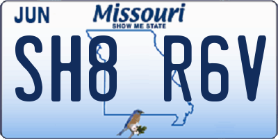 MO license plate SH8R6V