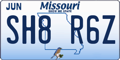 MO license plate SH8R6Z