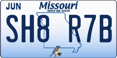 MO license plate SH8R7B
