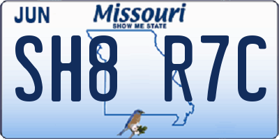 MO license plate SH8R7C