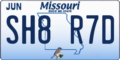 MO license plate SH8R7D