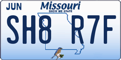 MO license plate SH8R7F