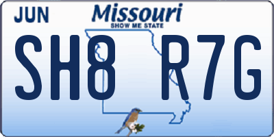 MO license plate SH8R7G