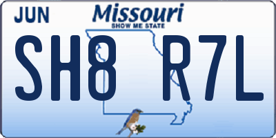 MO license plate SH8R7L