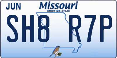 MO license plate SH8R7P