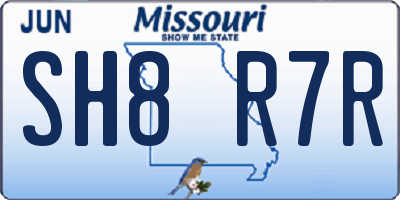 MO license plate SH8R7R