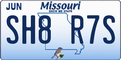 MO license plate SH8R7S