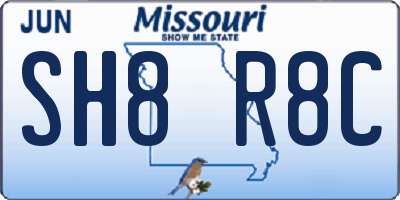 MO license plate SH8R8C