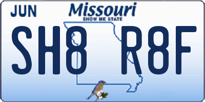 MO license plate SH8R8F