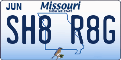 MO license plate SH8R8G