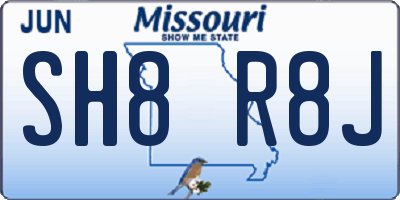 MO license plate SH8R8J