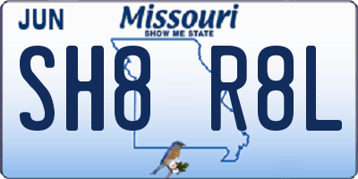 MO license plate SH8R8L