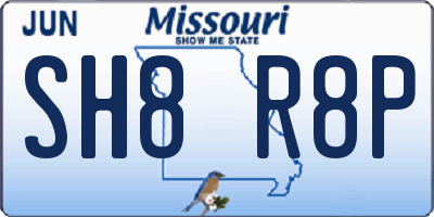 MO license plate SH8R8P