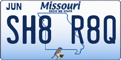 MO license plate SH8R8Q