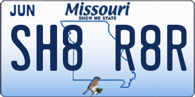 MO license plate SH8R8R