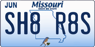 MO license plate SH8R8S