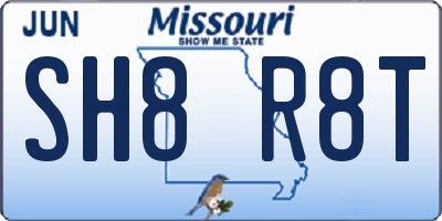 MO license plate SH8R8T