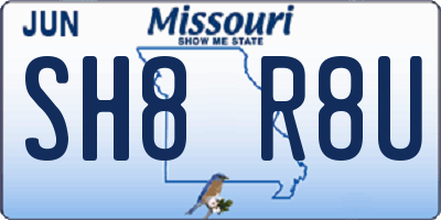 MO license plate SH8R8U