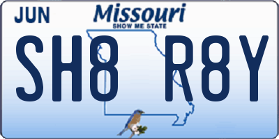 MO license plate SH8R8Y
