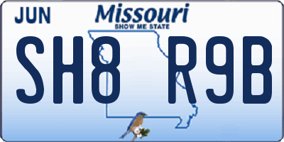 MO license plate SH8R9B