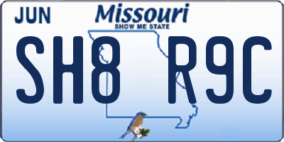 MO license plate SH8R9C