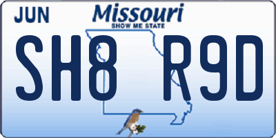 MO license plate SH8R9D