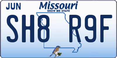 MO license plate SH8R9F