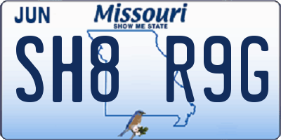 MO license plate SH8R9G