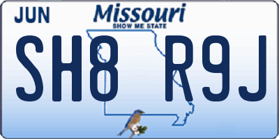 MO license plate SH8R9J